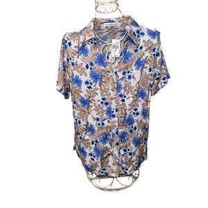 NEW WITH TAGS Beautiful Womens Hasting & Smith Short Sleeve Tropical Button Down